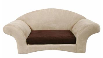 Hundesofa med blødt betræk i ruskindslook 65 x 35 x 30 Centimeter.